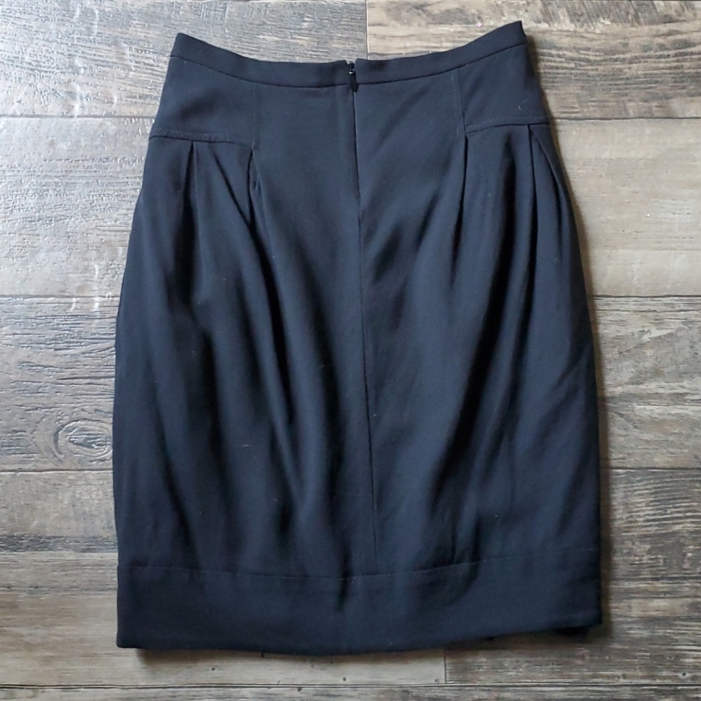 French Connection Pleated Virgin Wool Blend Skirt - Picture 3 of 7